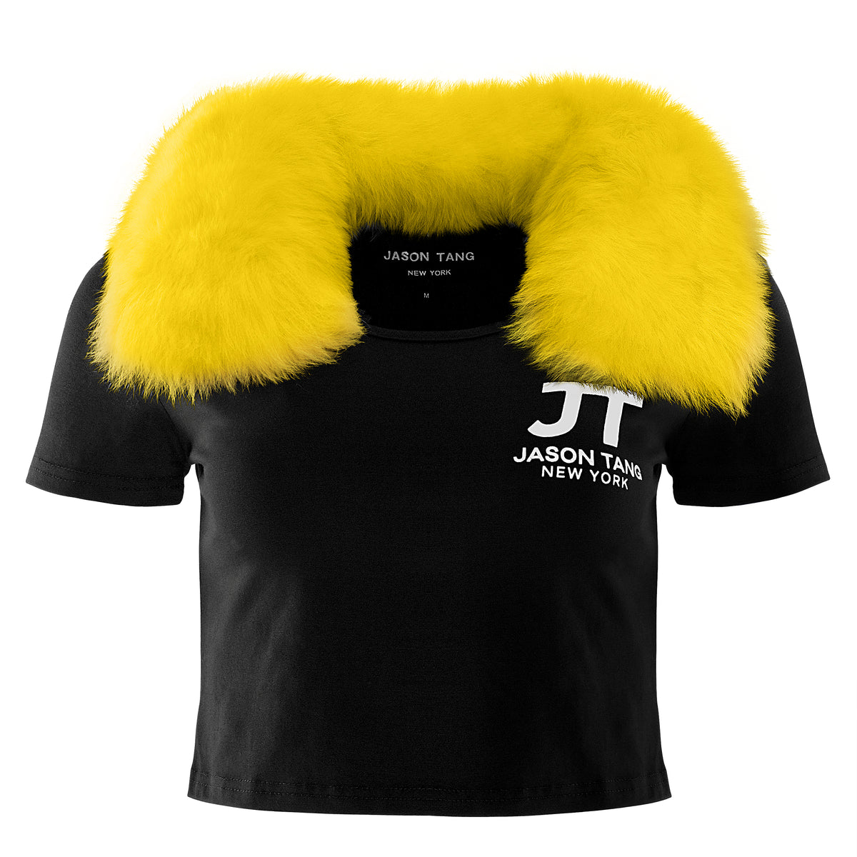 JT 2018 Vintage women’s fur collar crop top