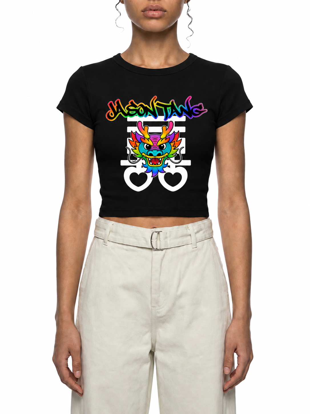 Women's Rainbow Love Cropped T-Shirt