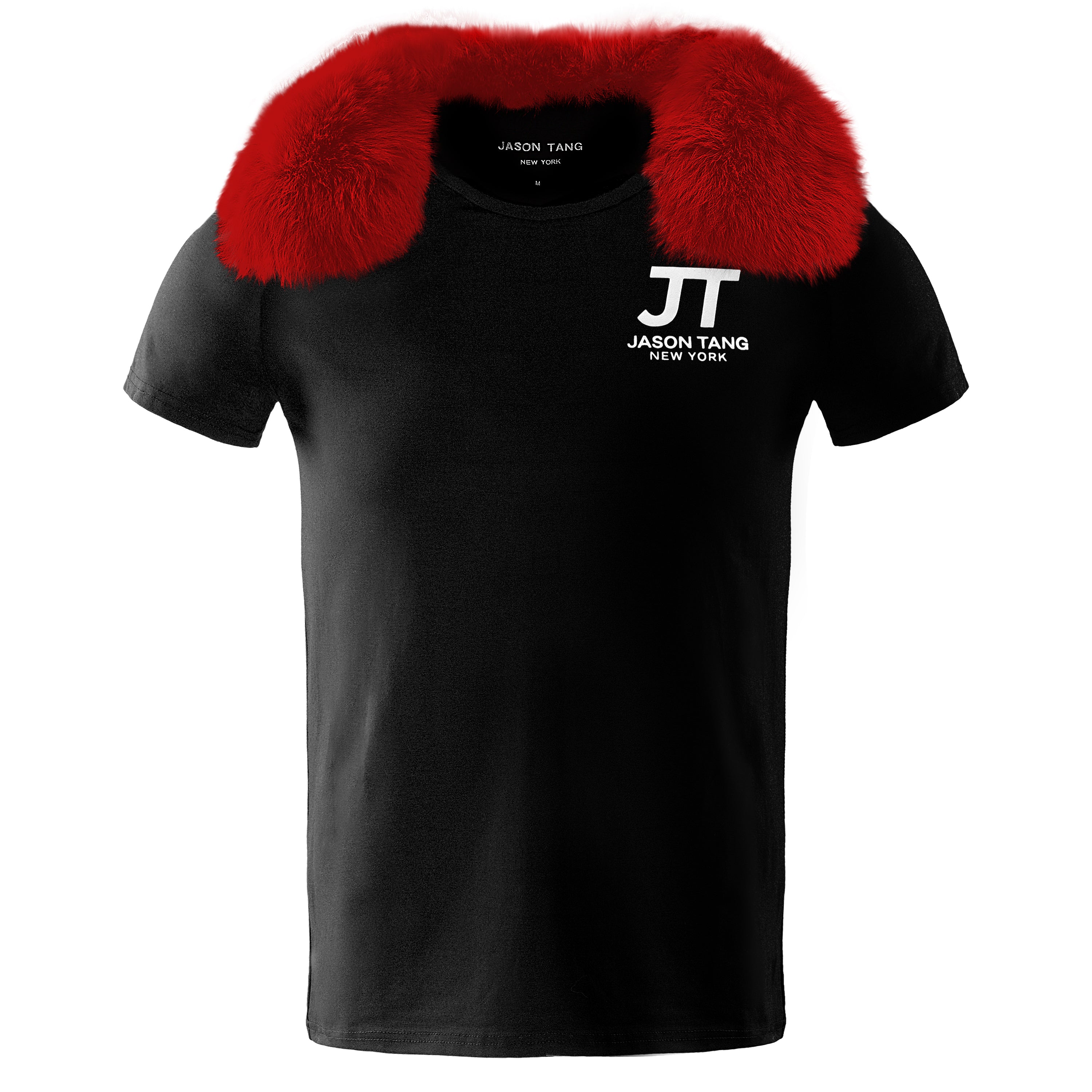 Jason Tang 2018 Vintage men’s fur collar T-shirt