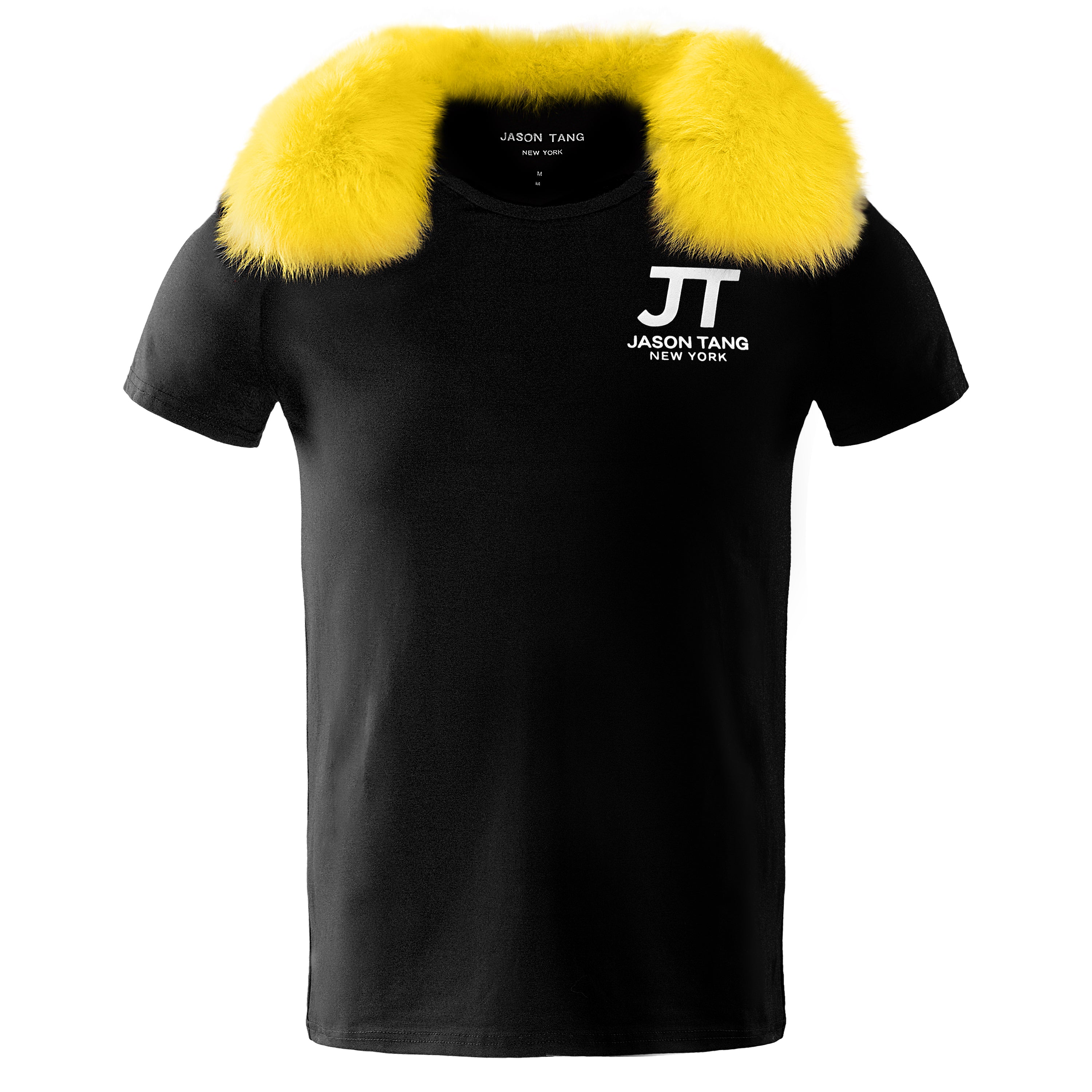 Jason Tang 2018 Vintage men’s fur collar T-shirt