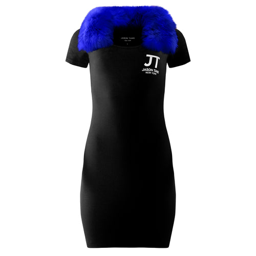Jason Tang 2018 Vintage women’s fur collar dress